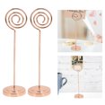 thumbnail image 4 of Note Stand, 2 Pcs Numéro de Table Titulaire Rond Métal Stable Demi-Cercle Convexe Conception Galvanoplastie Technologie Partie Table Décoration Fournitures, 4 of 8
