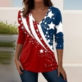 thumbnail image 2 of MEICHEN Women's 250th Anniversary American Flag Shirt V Neck Long Sleeve Patriotic T Shirt 4th of July Casual Summer Tops, 2 of 4