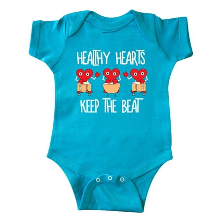 

Inktastic Healthy Hearts White Text Gift Baby Boy or Baby Girl Bodysuit