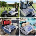 thumbnail image 6 of Golf Cart Seat Covers for 2 Seater, Blue Flower Soft Microfiber Cart Seat Towel Blanket, Green Leaves Rustic Plaid Purple Absorbent Breathable Non Slip Bench Seats Protector for Golf Course 51"x31", 6 of 9