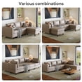 thumbnail image 4 of JULY'S SONG 91.5" Leather Modular Sectional Sofa with Storage Ottoman, Oversized L-Shaped Couch with Storage Seat, 4 Seater Couch for Living Room, Grey, 4 of 12