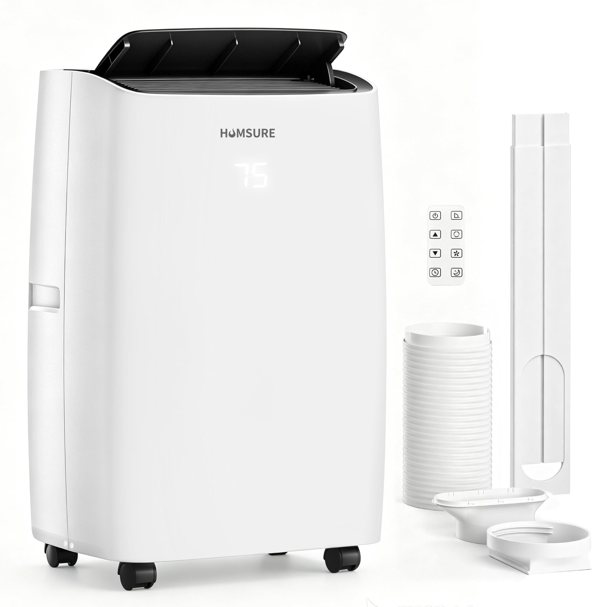 humsure portable air conditioner 14000 btu suitable for 420 sq ft of rooms floor standing air conditioning ac unit with remote control and installation kit 5-in-1 function