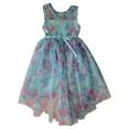 thumbnail image 2 of Zunie Girl Occasion Knee Length Lined Layered Sleeveless Dress (Turquoise Mesh, S (6/6X)), 2 of 2