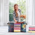 thumbnail image 5 of Foldable Clothes Storage Bags Clothes Organizer Bin with Clear Windows for Clothes Bedding Psychedelic Art Unicorn, 5 of 6