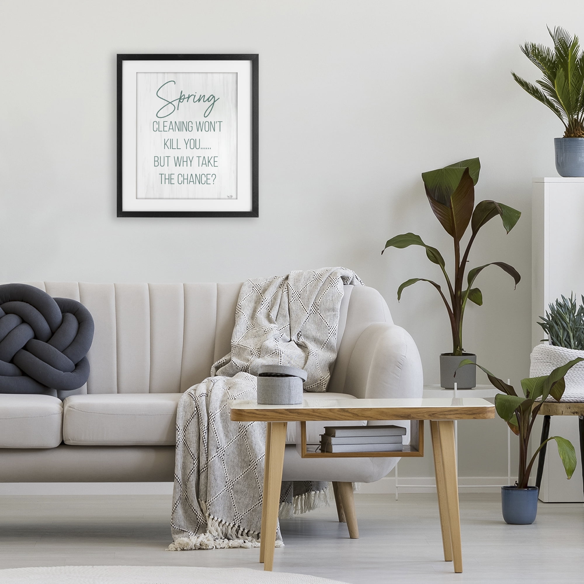 Stupell Industries Spring Cleaning Won't Kill You Black Framed Print Under Glass, design by Lux + Me Designs