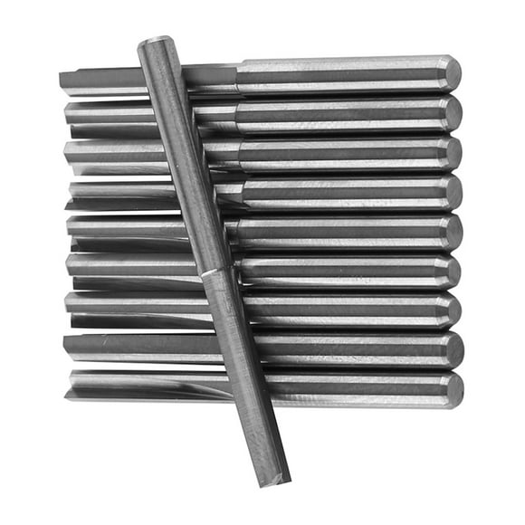 10pcs 3.175mm End Mill CNC Milling Cutter, Superfine Tungsten Carbide for High Hardness, MDF Engraving, Non Ferrous Metal Machining, with High Work Efficiency
