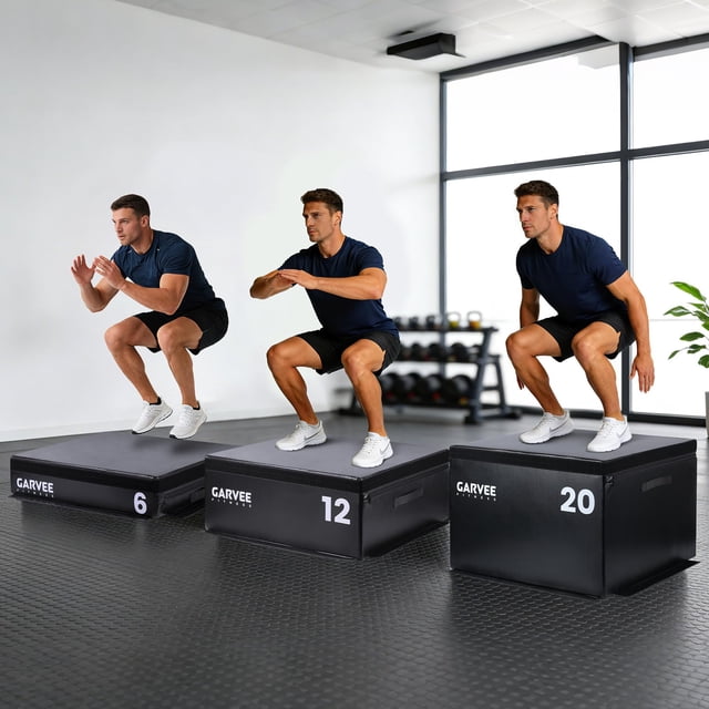 QinaQin 6 Inch Plyo Box, Soft Plyometric Box, Stackable, Black