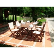 Hardwood 7-Piece Holiday Textilene Dining Set