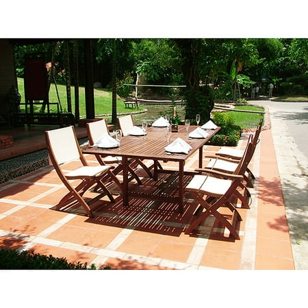 Hardwood 7-Piece Holiday Textilene Dining Set
