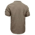 thumbnail image 5 of Mens Linen Shirts Casual Lightweight Short Sleeve T-Shirt Summer Beach Yoga Hippie Tops, 5 of 5