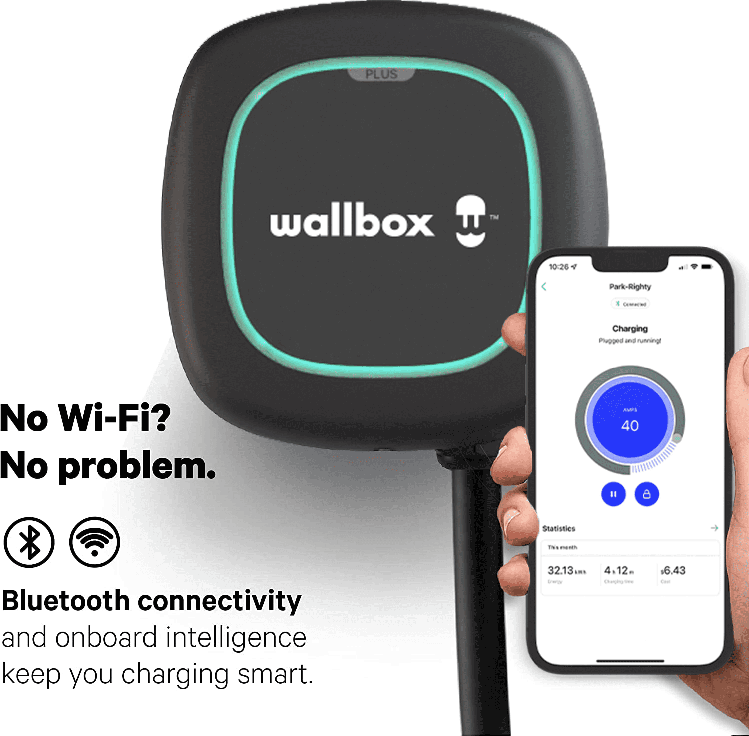 Wallbox Pulsar Plus 40A, Professional, Monetizable EV Charger Pulsar Plus 40A with AmpedUp! Inside