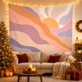 thumbnail image 3 of Abstract Landscape with Golden Sun and Wavy Hills, Nostalgic Retro Style for Bohemian Decor Lovers, Wall Art Decor, Birthday Gift Tapestry Wall Hanging for Bedroom and Living Room, 3 of 7