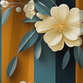 thumbnail image 4 of Designart "Serene Stripes With Classic Elegant Florals I" Striped Blackout Curtain Panels, 4 of 4