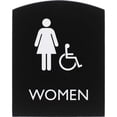 thumbnail image 4 of Lorell LLR02675 6.8 x 8.5 in. Arched Women Handicap Restroom Sign - Rectangular Shape - Plastic - Black, 4 of 4
