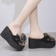 thumbnail image 5 of Sandalias Mujer Casual Peep Toe High Chunky Wedge Heels Shoes Lace Bow Slippers Wmkox8yii  ytu4399, 5 of 8