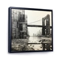 thumbnail image 2 of Designart "Grey Bridge Crossing Graphite II" Architecture Floater Framed Wall Decor, 2 of 7