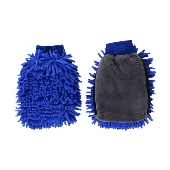 LAMIRO Car Wash Mitt Scratch Free Car Wash Mitt Microfiber, 2pcs Premium Chenille Microfiber Wash Mitt-Green Regular Size Interior Exterior Cleaning Gloves