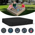 thumbnail image 2 of Sandbox Cover Waterproof Dustproof UV Protection Square Pool Cover With Drawstring For Sandbox, Toys And Furniture Black 150*150cm, 2 of 5
