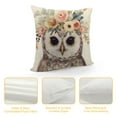 thumbnail image 4 of JEUXUS  Cute Bird Owl Wreath Decorative Throw Pillow Covers Rustic Farmhouse Adorable Animal with Roses Flower Garland Pattern Pillow Cushion Case Cover Home Sofa Decor Pillowcase, 4 of 5