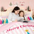 thumbnail image 4 of Erosebridal Striped Tree Twin Comforter Sets, Pink Holiday Bedding Set, White Pink Cyan, Pink Reversible, 2-Piece, 1 Comforter and 1 Pillowcase, 4 of 7