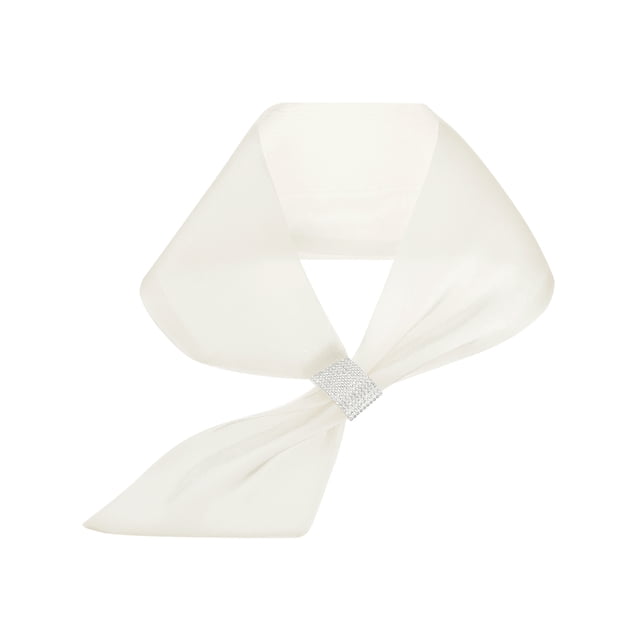 BUFANDA METÁLICA BRILLANTE INSPIRE CHIC PARA MUJER, BUFANDA LIGERA CON BRILLO Y HEBILLA DE RINCONES 67x10cm BEIGE