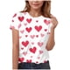 thumbnail image 4 of TaTaai Women's Valentine's Day Heart Print T-Shirt, Round Neck Short Sleeve Casual Blouse, Romantic Gift Top Gift, 4 of 4