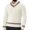 White, variant on Men's Cable Knit V-Neck Sweater Long Sleeve Classic Fit Casual Pullover Top