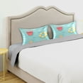 thumbnail image 3 of Yayeee Pillowcase Standard Size Set of 2 Satin Wrinkle Resistant Pillow Case, Blue Beach Pattern, 3 of 7