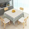 thumbnail image 2 of Vintage White Floral Border Square Tablecloth 70 Inch,Country Style Table Cover For Kitchen Dining Picnic Indoor Outdoor Decor, 2 of 5