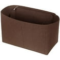 thumbnail image 2 of Pro Space Purse Bag Organizer Insert,Handbag Organizer for Women,Universal Style Side Zipper,Perfect for LV neverfull pm and More,Coffee,Medium, 2 of 4