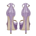 thumbnail image 4 of XYD Women Open Square Toe Rhinestone Sandals Ankle Strap Platform Stiletto High Heels Bling Party Prom Shoes Size 7 Lavender, 4 of 4