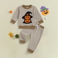 thumbnail image 2 of CAUYDY Toddler Baby Boy Fall Clothes Trucks Print Long Sleeve Shirt Tops Plaid Elastic Waist Pants Set Fall Outfits 2Pcs(Brown,12-18 M), 2 of 6