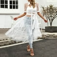 thumbnail image 4 of TIANEK Ladies Spring 2023 Church Fashion Mini Mother's Day Dress Spring Solid Color Short Seeve Lapel Grenadine White Dress Clearance, 4 of 9