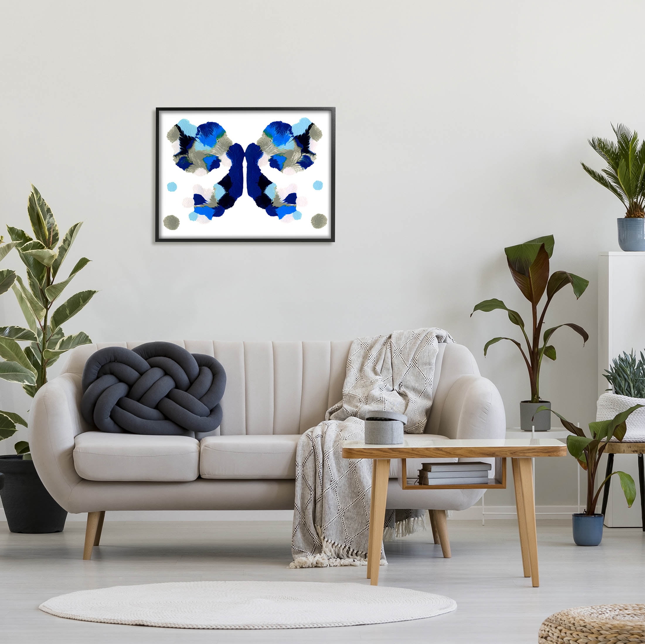 Stupell Industries Abstract Ink Blot Shapes Graphic Art Black Framed Art Print Wall Art, Design by Emma Caroline