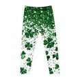 thumbnail image 6 of LEKWK Girls Leggings Shamrock Clover Print Tights High Waist Stretchy Yoga Pants Soft Breathable St Patrick Day Holiday Party Festival Outfits, 6 of 7