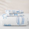 thumbnail image 5 of Manfei Dreamy Blue Bow Quilt King For Girls,Princess Bow Ribbon Detail King Coverlet Set For Kids,3-Piece, 5 of 7