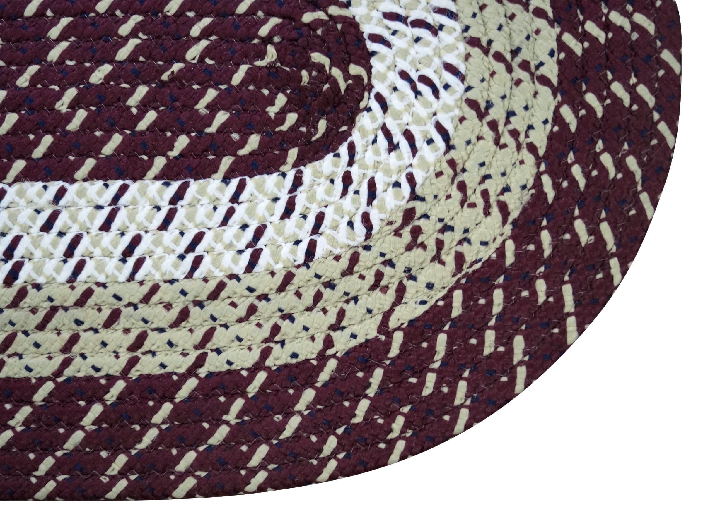 Better Trends Country Chair Pads Collection, 2-Piece Set, 15" Round 100% Polypropylene, Indoor Seat Cushions - Burgundy Stripe