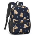 thumbnail image 2 of Golden Retriever Puppy and Dog Paw 17" School Backpacks for Teens,Waterproof Oxford Fabric,S-Shape Padded Straps for School,Travel,Hiking,Camping, 2 of 6