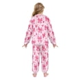 thumbnail image 3 of Fluffy Pajamas Set Fuzzy Winter Warm Pj Sets Pullover Tops and Long Pants Pink Cute Bows X-Small, 3 of 8