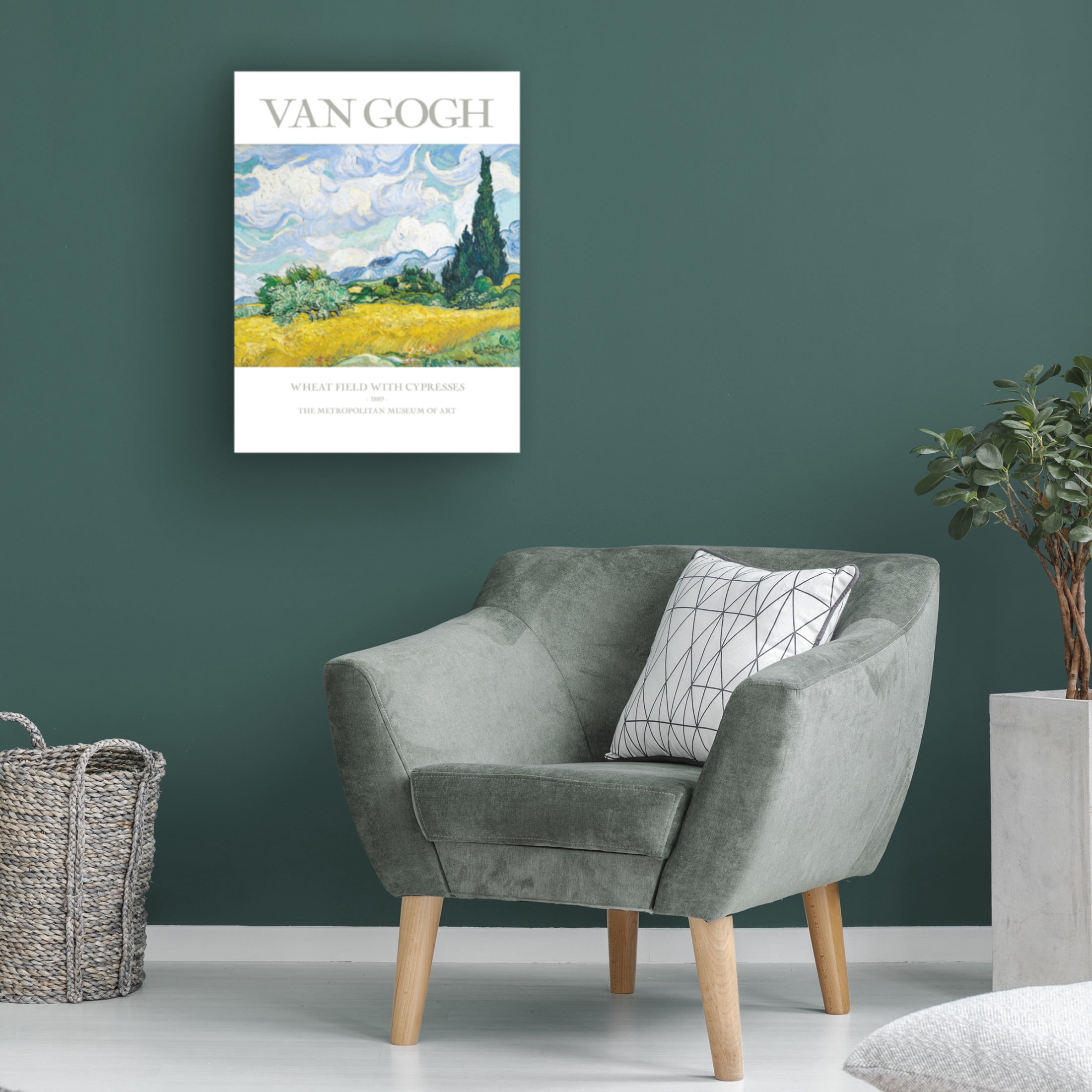 Trademark Fine Art Pictufy Wheat Field With Cypresses Canvas Wall Art