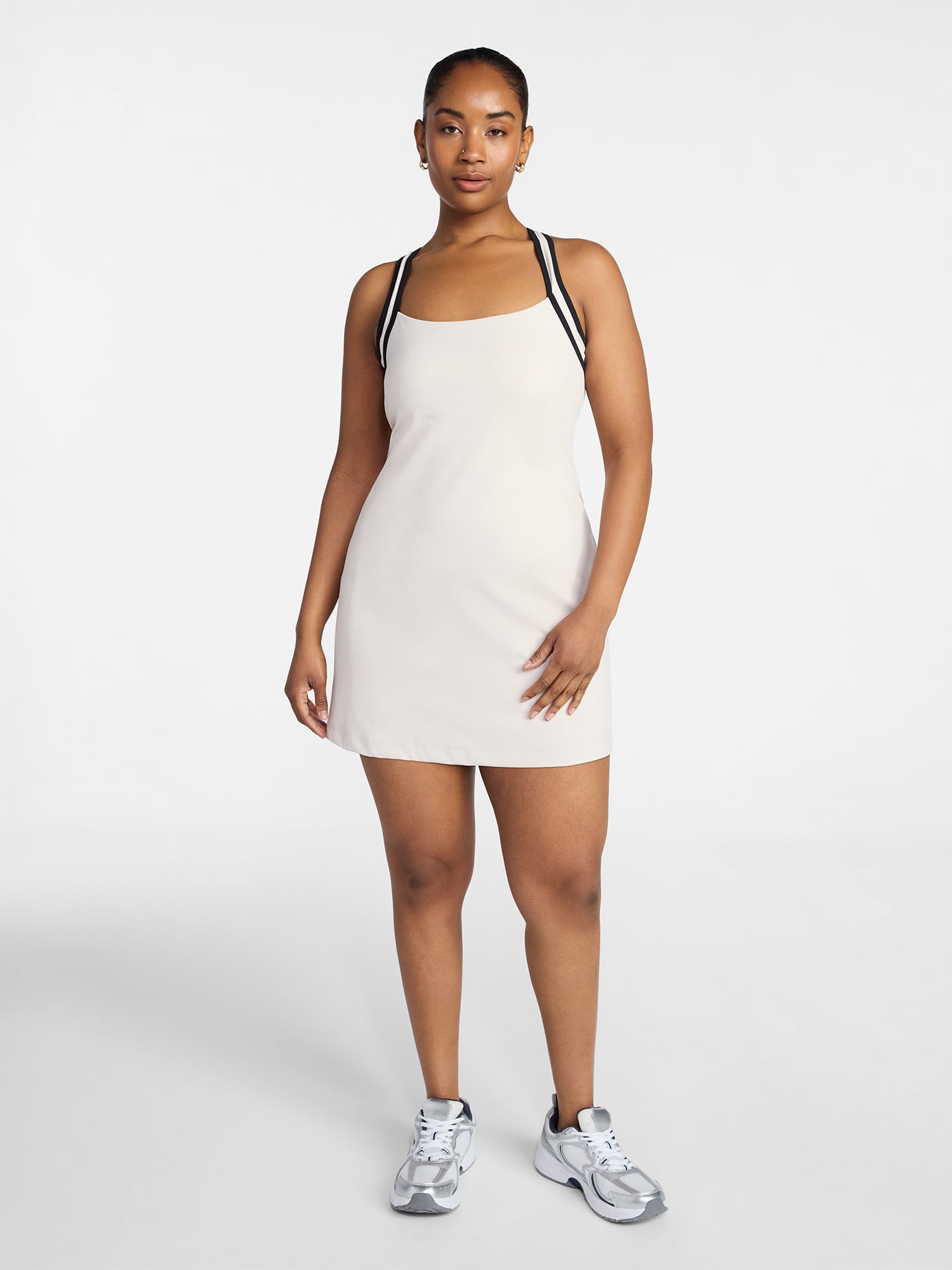Avia Women's Criss Cross Back Piped Trim Active Dress, Sizes XS-4X