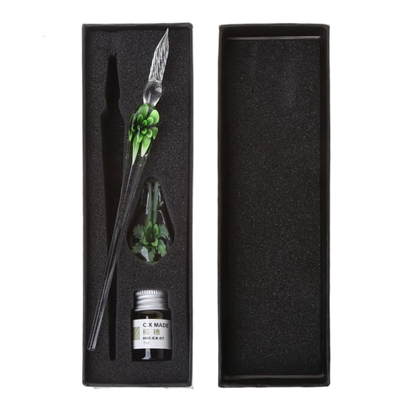 Ywmsfl Glass Dip Pen Kit Vintage Handmade Sign Ink Pens Present Accessories for Adults Learning Picture Creating Tool