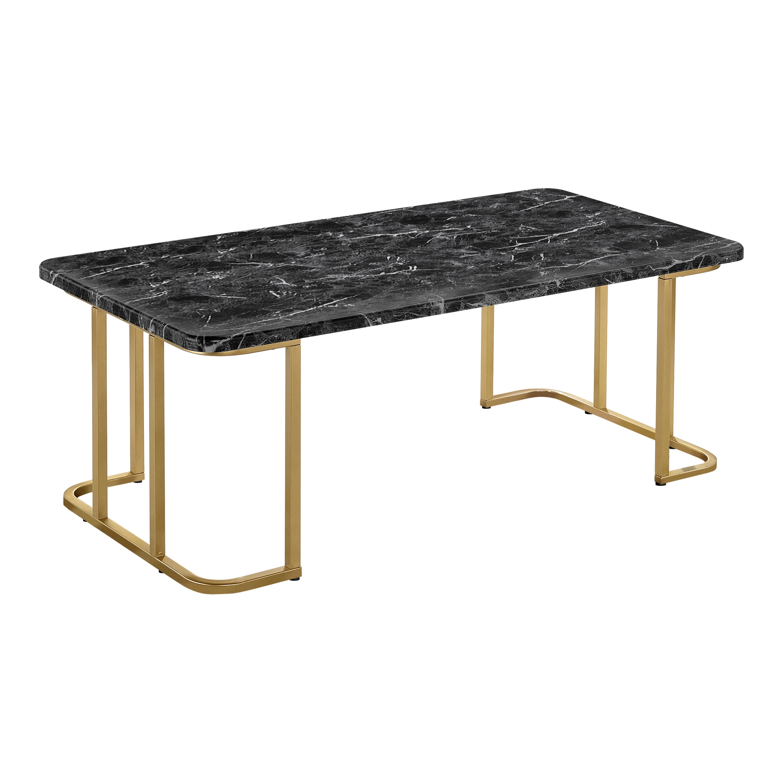 Furniture of America Musel Faux Marble Top Coffee Table, Black