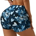 thumbnail image 2 of Fotbe Ice Blue Heart Seamless Shorts, Womens Workout Shorts High Waist Stretch Booty Short for Gym/Yoga/Running/Biking-Medium, 2 of 9