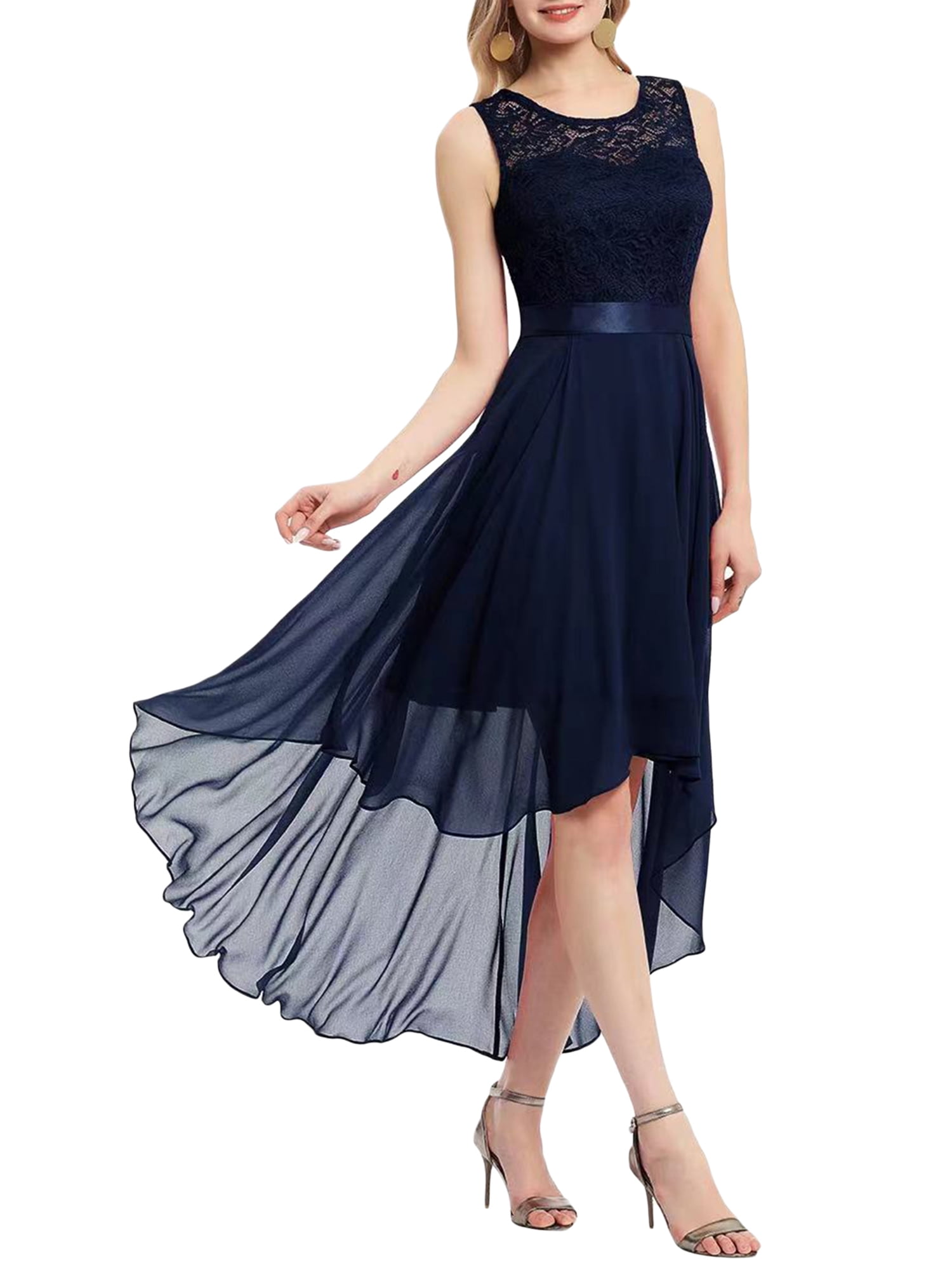 Fashion shopping style Women Lace Dress Prom Bridesmaid Dress Swing A ...