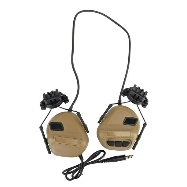 Auriculares para casco, auriculares resistentes para tiro, protección auditiva, orejeras para caza y tiro con micrófono desmontable Los 9.5x10cm