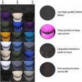 thumbnail image 4 of 24 Pockets Hat Organizer Over The Door Baseball Hat Rack Cap Holder Hanger for Closet Storage to Protect and Display, 4 of 5