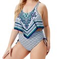 thumbnail image 2 of Trajes de baño de talla grande para mujer, traje de baño dividido, traje de baño fruncido con control de barriga, traje de baño, Bikini Fridja  nalpqowj20603, 2 of 8