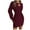 Burgundy, variant on IROINNID Long Sleeve Dress for Women and Winter Hollow Waist Bag Hip Knitted Sweater Dress ,Khaki
