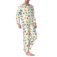 thumbnail image 2 of Salouo Dinosaur Print Button-Front Long Sleeve Pajama Set for Men, Soft 2Pjs Men's Long Sleeve Sleepwear-X-Large, 2 of 7